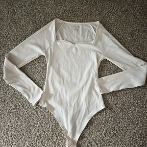 American Eagle Outfitters Ribbed Cream Top